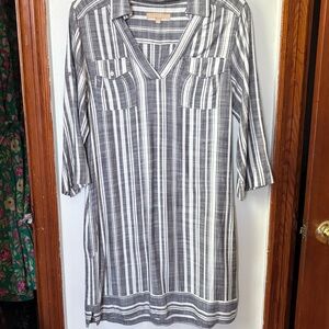 Striped V-Neck Dress